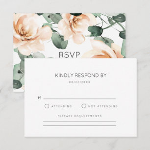 Cartons Réponse Mariage Floral rose