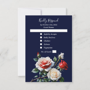 Cartons Réponse Mariage floral rose rose foncé