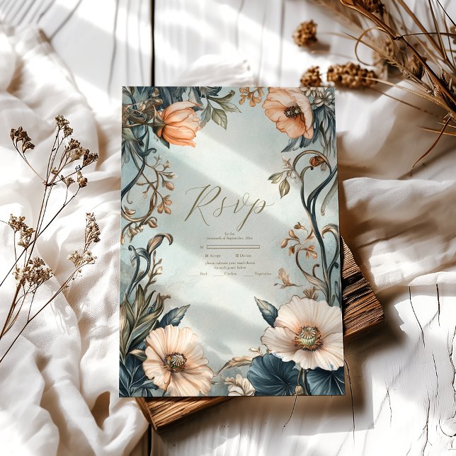 Cartons Réponse Mariage Floral Royal victorien (Créateur téléchargé)