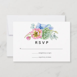 Cartons Réponse Mariage floral succulent tendance