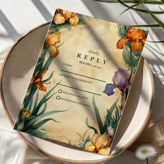 Cartons Réponse Mariage Floral Tropical Maussade (Créateur téléchargé)