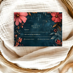 Cartons Réponse Mariage Floral Victorien Maussade