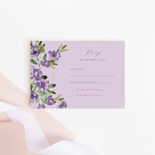 Cartons Réponse Mariage Floral Violet Classique Sophistiqué