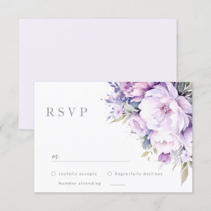 Cartons Réponse Mariage floral violet de lavande enchanté