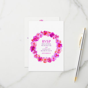 Cartons Réponse Mariage floral wreath rose