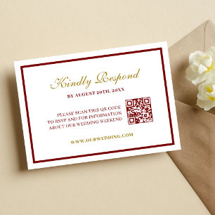 Cartons Réponse Mariage Formel Classique avec Monogramme en Bourgo