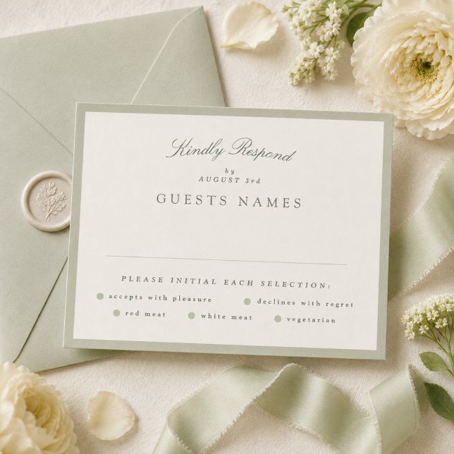 Cartons Réponse Mariage Formel de Garden Green (Créateur téléchargé)
