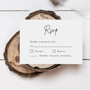 Cartons Réponse Mariage Formel Minimaliste Script