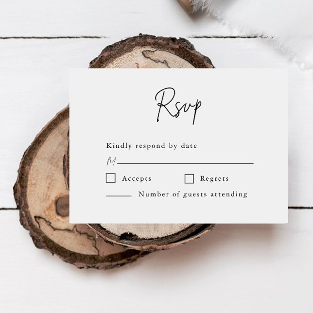Cartons Réponse Mariage Formel Minimaliste Script (Créateur téléchargé)