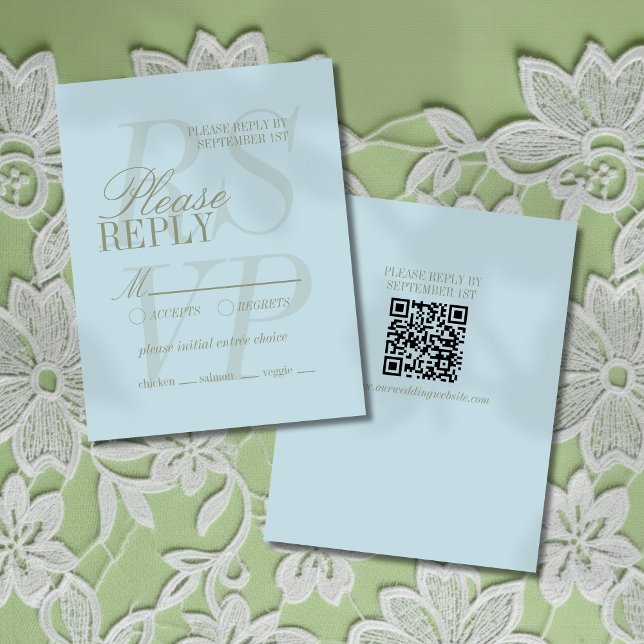 Cartons Réponse Mariage Formel Moderne Écriture Citron Bleu  (Invite guest to give their response for your big day with this Modern Script Citrus Blue RSVP!)