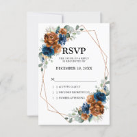 Mariage géométrique à la terre cuite bleu marine v