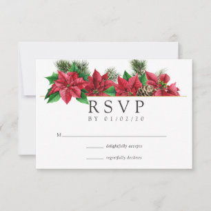 Cartons Réponse Mariage géométrique floral aquarelle de Noël
