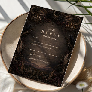 Cartons Réponse Mariage gothique de campagne rustique