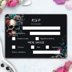 Cartons Réponse Mariage gothique du tatouage au crâne