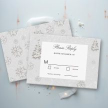 Mariage hivernal moderne aux flocons de neige blan