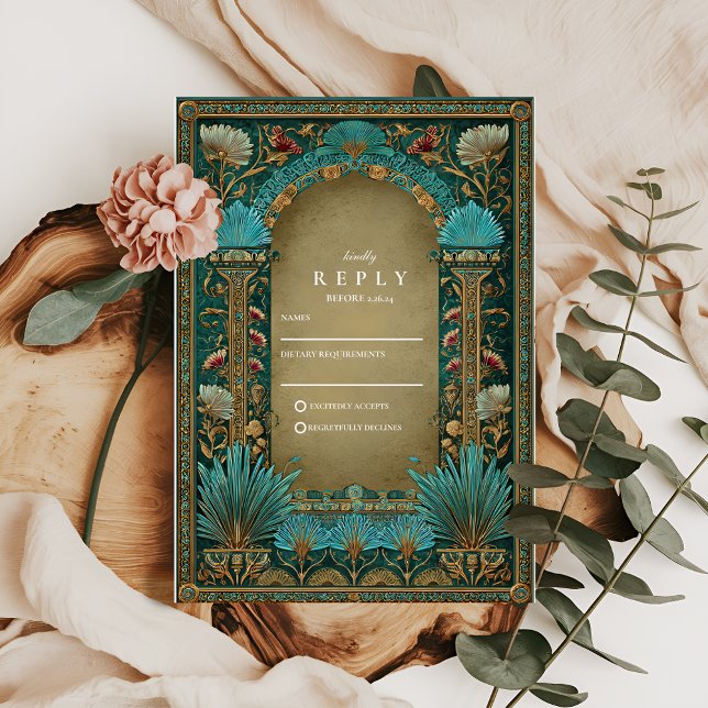 Cartons Réponse Mariage islamique sous une arche florale (Créateur téléchargé)
