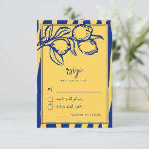 Cartons Réponse Mariage Italien à la Main Citron Écriture Manuscri