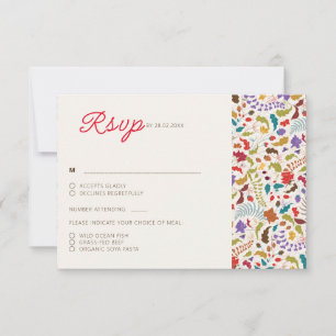 Cartons Réponse Mariage Jardin de fleurs exotiques Wild Rose Woods