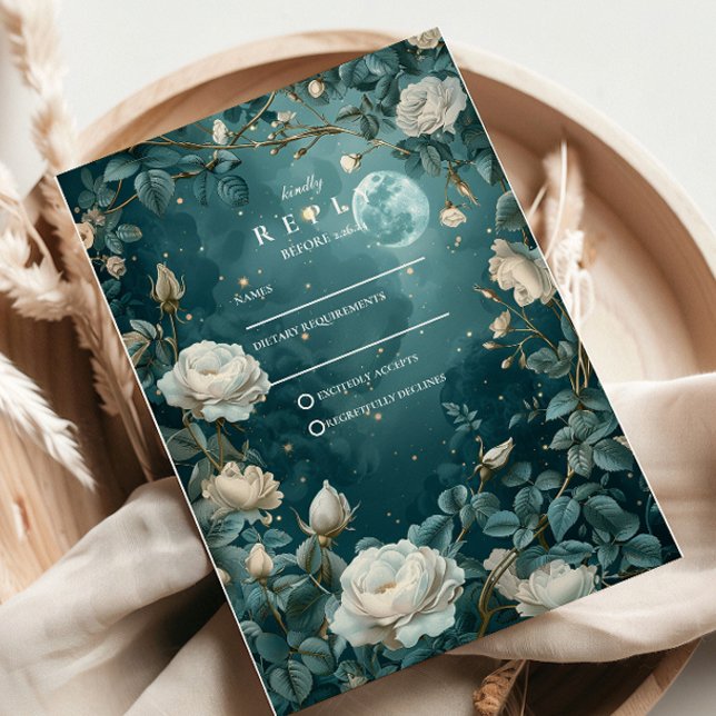 Cartons Réponse Mariage Jardin Nuit Céleste (Créateur téléchargé)