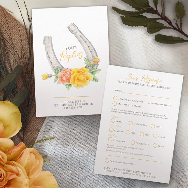 Cartons Réponse Mariage jaune gris rose (Créateur téléchargé)