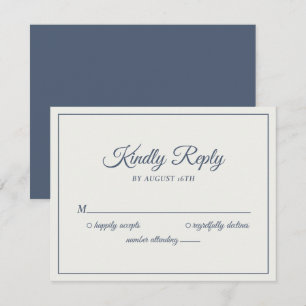 Cartons Réponse Mariage Kindly Répondre Modern Cream & Navy