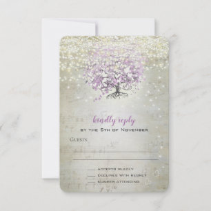 Cartons Réponse Mariage Lavender Fairytale Lumières et étoiles