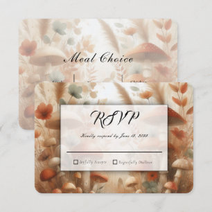 Cartons Réponse Mariage Magie de la Forêt Champignon en Terracotta