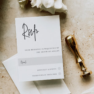 Cartons Réponse Mariage manuscrit noir et blanc moderne