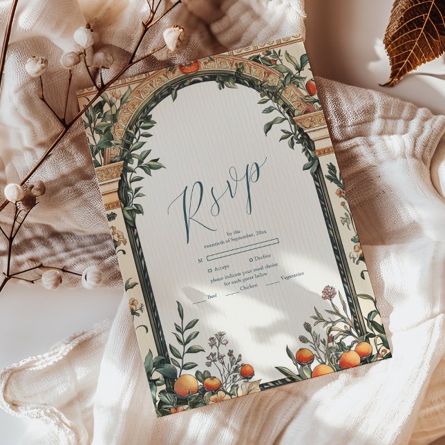 Cartons Réponse Mariage méditerranéen illustré (Créateur téléchargé)