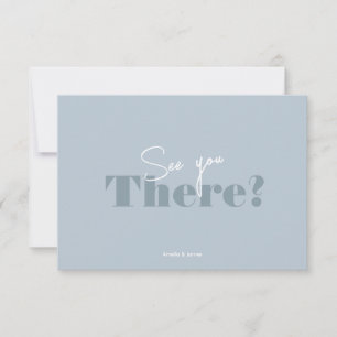 Cartons Réponse Mariage minimaliste bleu Dusty