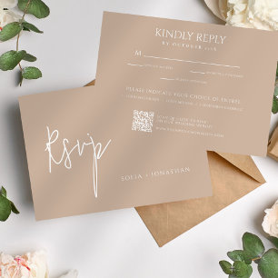 Cartons Réponse Mariage minimaliste Canyon Rose