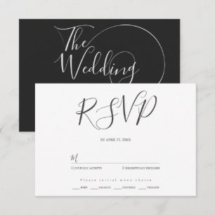 Cartons Réponse Mariage minimaliste de typographie de script moder