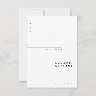 Cartons Réponse Mariage minimaliste de typographie moderne chic