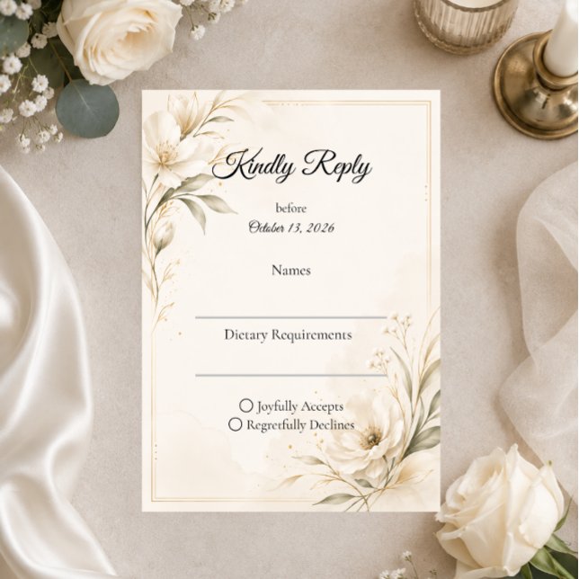 Cartons Réponse Mariage Minimaliste Élégant (Créateur téléchargé)