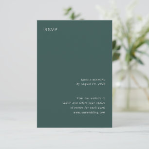 Cartons Réponse Mariage minimaliste élégant à la forêt verte