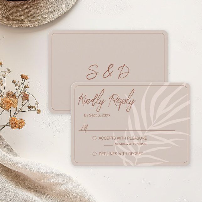Cartons Réponse Mariage minimaliste en terre cuite Boho (Boho Terracotta RSVP Cards)