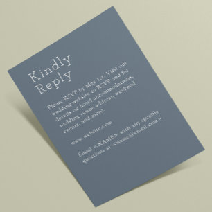 Cartons Réponse Mariage minimaliste gris ardoise