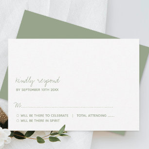 Cartons Réponse Mariage minimaliste minimaliste moderne Sage de sc