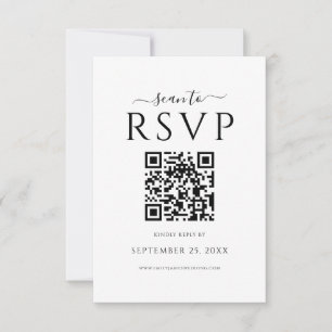 Cartons Réponse Mariage minimaliste moderne avec code QR
