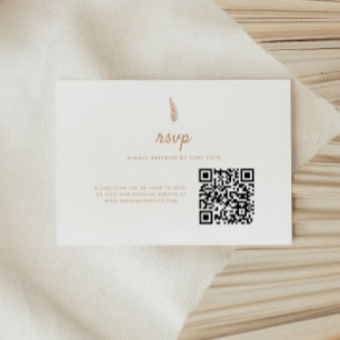 Cartons Réponse Mariage minimaliste moderne avec code QR feuille b