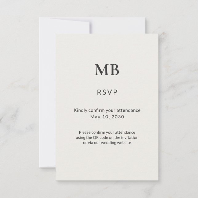 Cartons Réponse Mariage Minimaliste Moderne Micro (Devant)