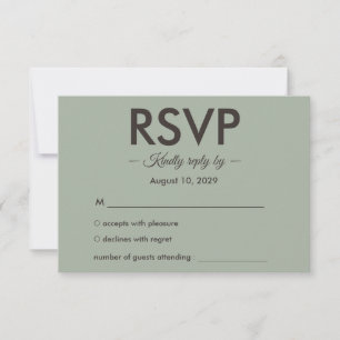 Cartons Réponse Mariage Minimaliste Moderne Vert Sauge Intempore