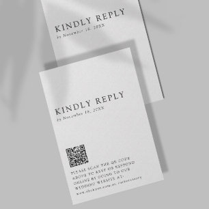 Cartons Réponse Mariage minimaliste Répondez avec plaisir au code 