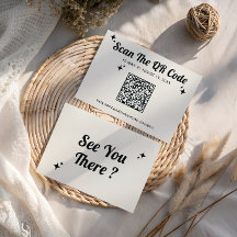 Mariage Minimaliste Rétro Code QR