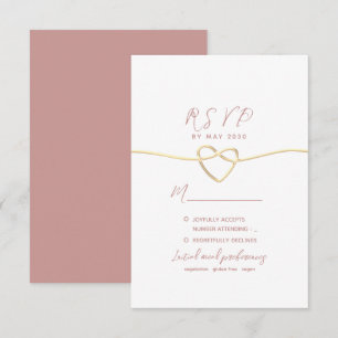 Cartons Réponse Mariage Minimaliste Rose Poussiéreuse