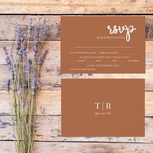 Cartons Réponse Mariage minimaliste simple en terre cuite