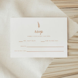 Cartons Réponse Mariage Moderne à Feuille Blanche et Beige