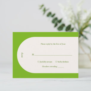 Cartons Réponse Mariage moderne Camila Green Arch