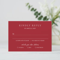 Mariage Moderne Élégant Rouge Rubis