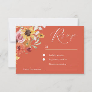 Cartons Réponse Mariage Moderne Floral Estival Audacieux